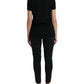 Black Wool Short Sleeves Crewneck Top T-shirt