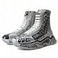 Daymaster Graffiti Print Mid Top Sneakers