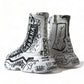 Daymaster Graffiti Print Mid Top Sneakers