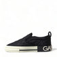 Black Quilted Slip On Low Top Sneakers Shoes