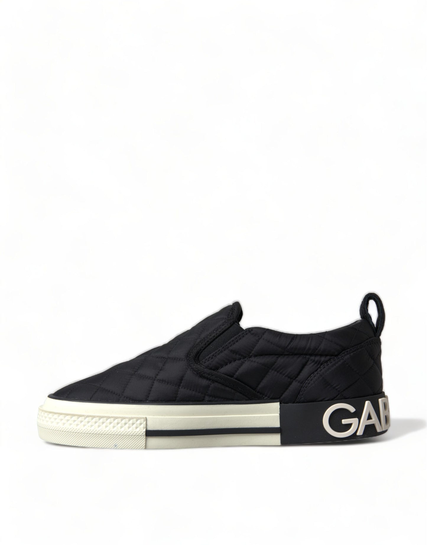 Black Quilted Slip On Low Top Sneakers Shoes