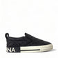 Black Quilted Slip On Low Top Sneakers Shoes