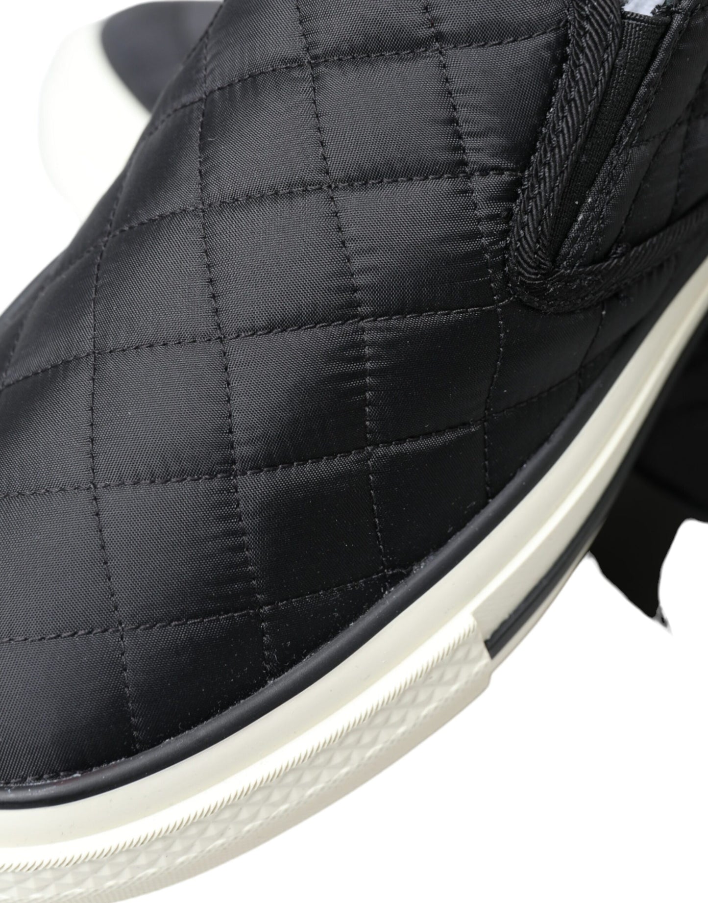 Black Quilted Slip On Low Top Sneakers Shoes