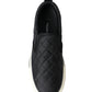 Black Quilted Slip On Low Top Sneakers Shoes