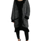 Black Gray Long Cape Cardigan Sweater