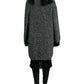 Black Gray Long Cape Cardigan Sweater