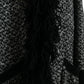 Black Gray Long Cape Cardigan Sweater