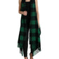 Black Green Buffalo Check Poncho Coat Jacket