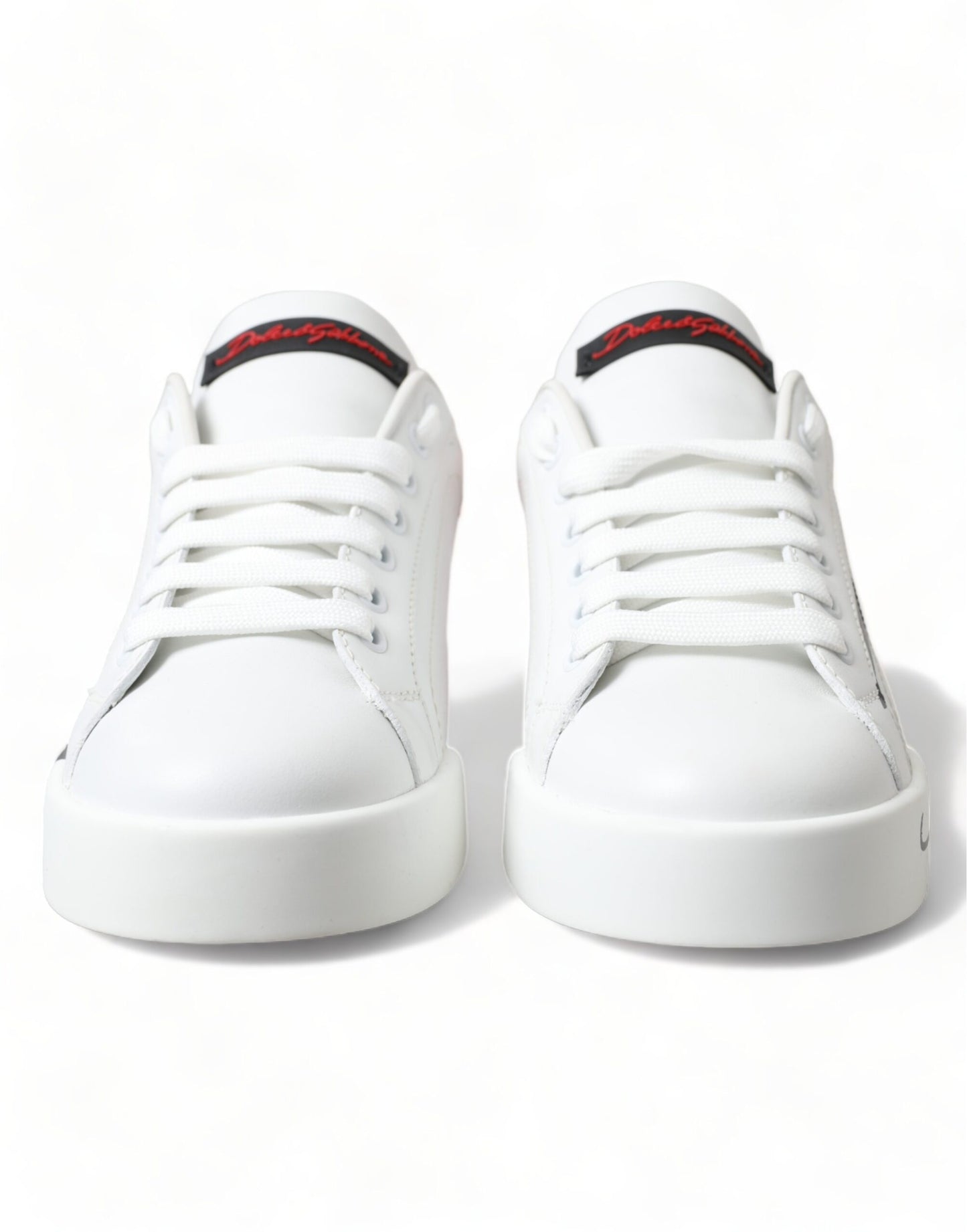 White Red Lace Up Womens Low Top Sneakers Shoes