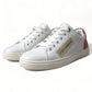 Elegant White and Pink Leather Sneakers