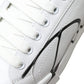 Elegant White & Gold Leather Sneakers