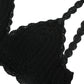 Black Cotton Bustier Cropped Crochet Tank Top