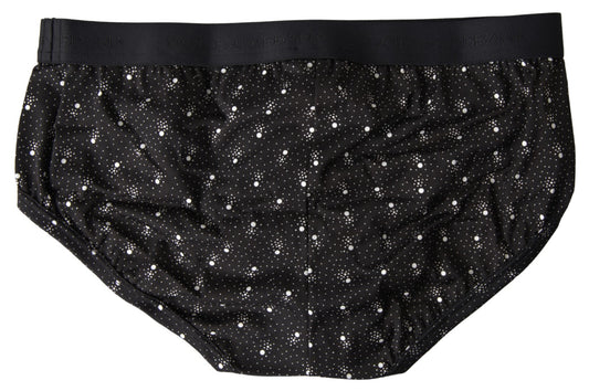 Elegant Black Dotted Brief with Comfort Fit