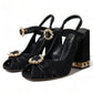 Elegant Black Ankle Strap Heels