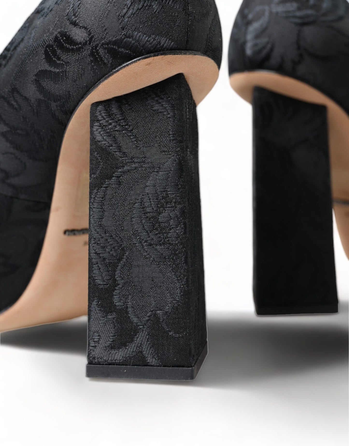 Chic Black Brocade Mary Janes Pumps