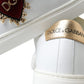 Elegant White Leather Sneakers with Gold Studs