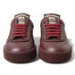 Elegant Bordeaux Leather Sneakers