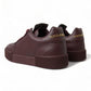 Elegant Bordeaux Leather Sneakers