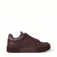 Elegant Bordeaux Leather Sneakers