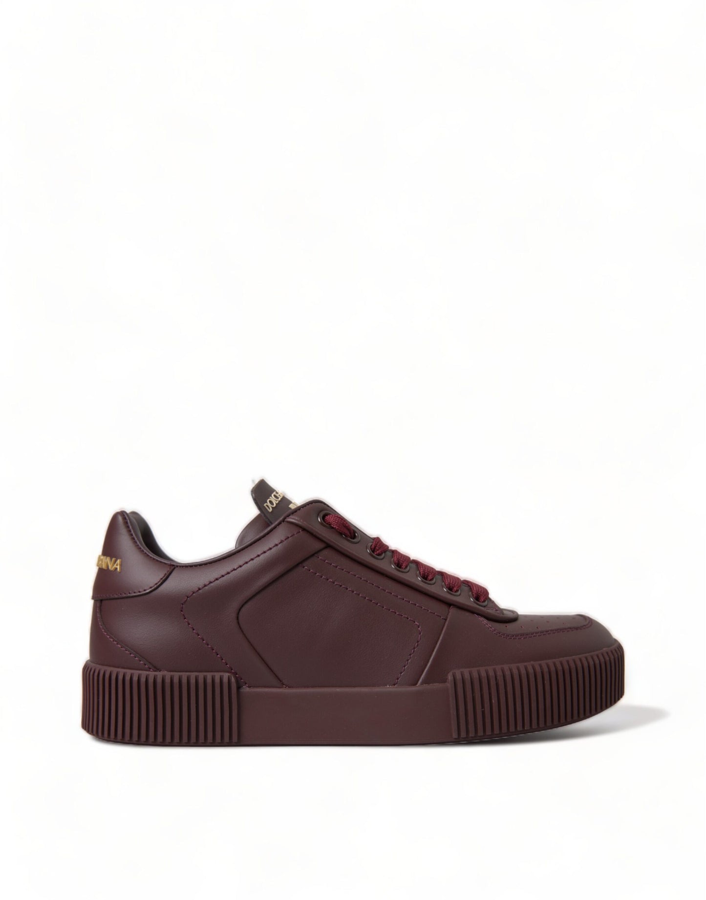 Elegant Bordeaux Leather Sneakers