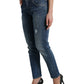 Blue BOYFRIEND Mid Waist Cotton Denim Jeans
