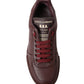 Elegant Bordeaux Leather Sneakers