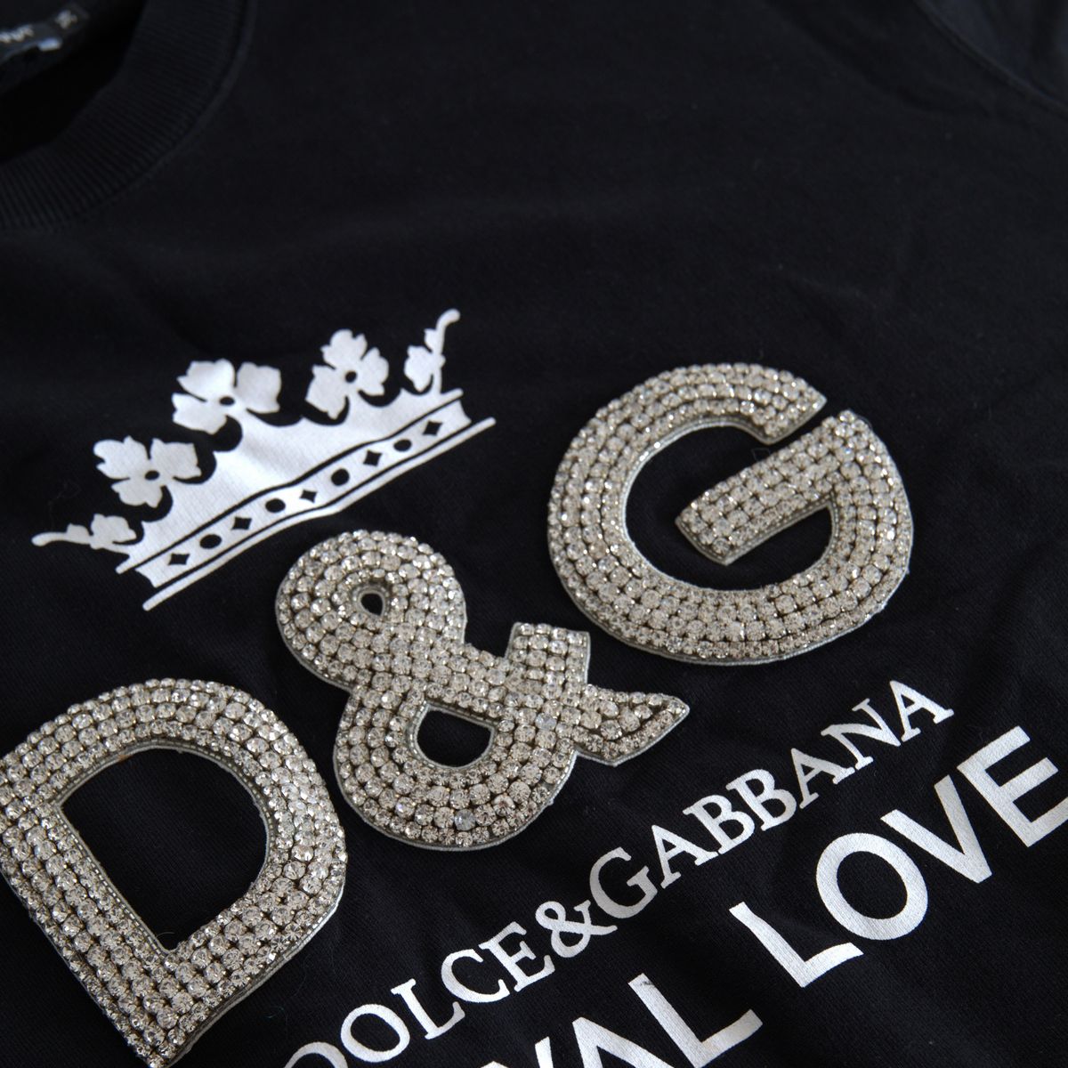 Black DG Royal Love Crystal Pullover Sweater