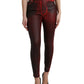 Black Red Ombre Cotton Skinny Denim Jeans