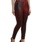 Black Red Ombre Cotton Skinny Denim Jeans