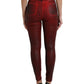 Black Red Ombre Cotton Skinny Denim Jeans