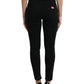 Black Cotton Mid Waist Skinny Denim Jeans
