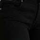 Black Cotton Mid Waist Skinny Denim Jeans