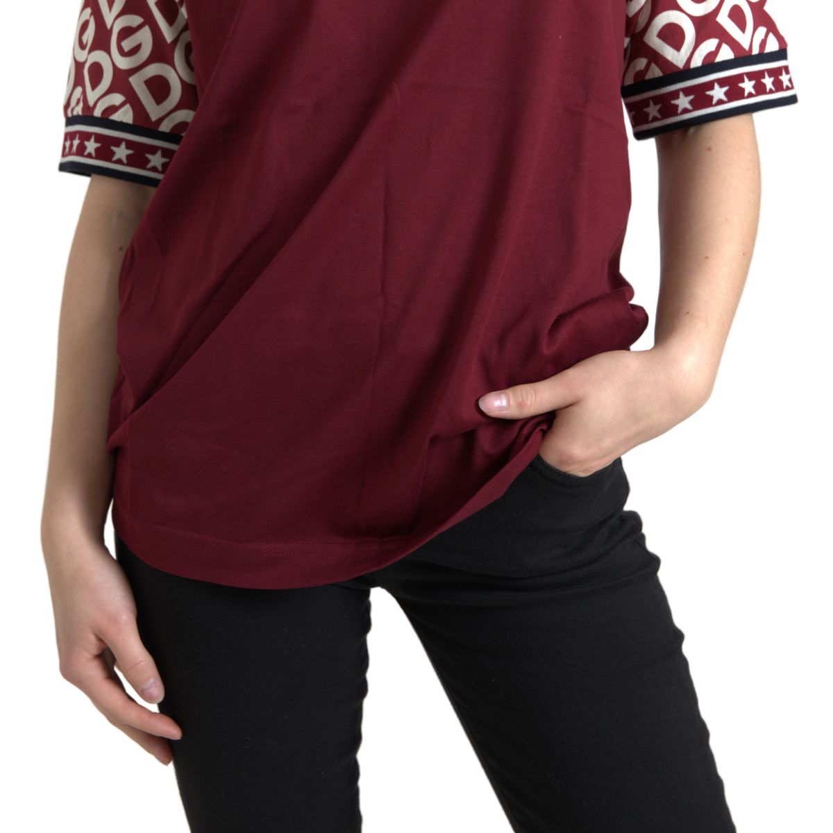 Maroon Cotton Crew Neck Tee