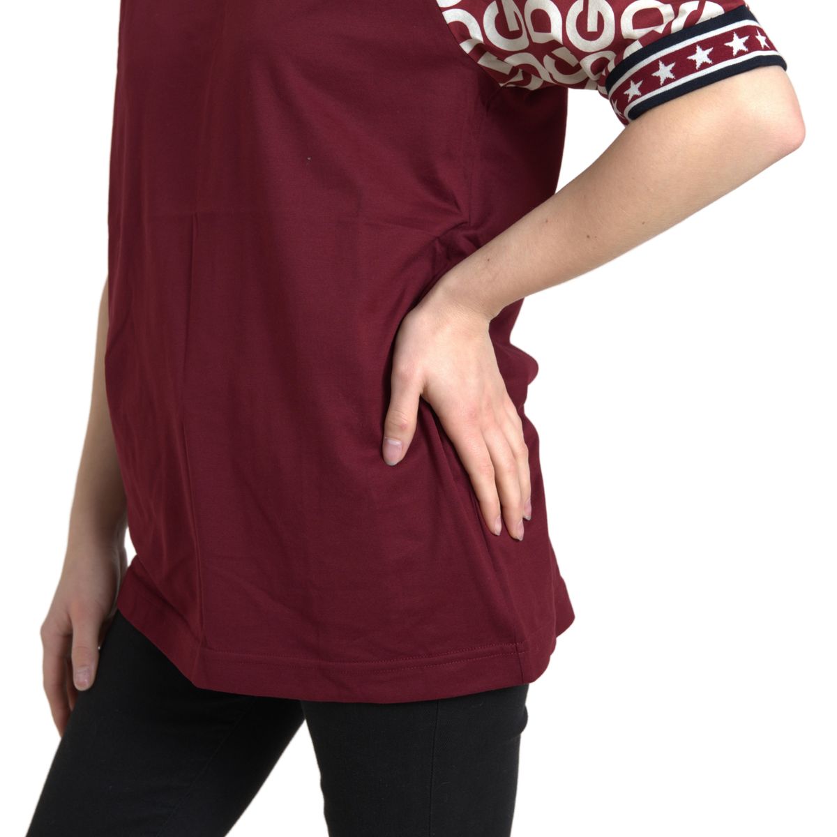 Maroon Cotton Crew Neck Tee