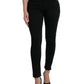 Black Cotton Mid Waist Skinny Denim Jeans