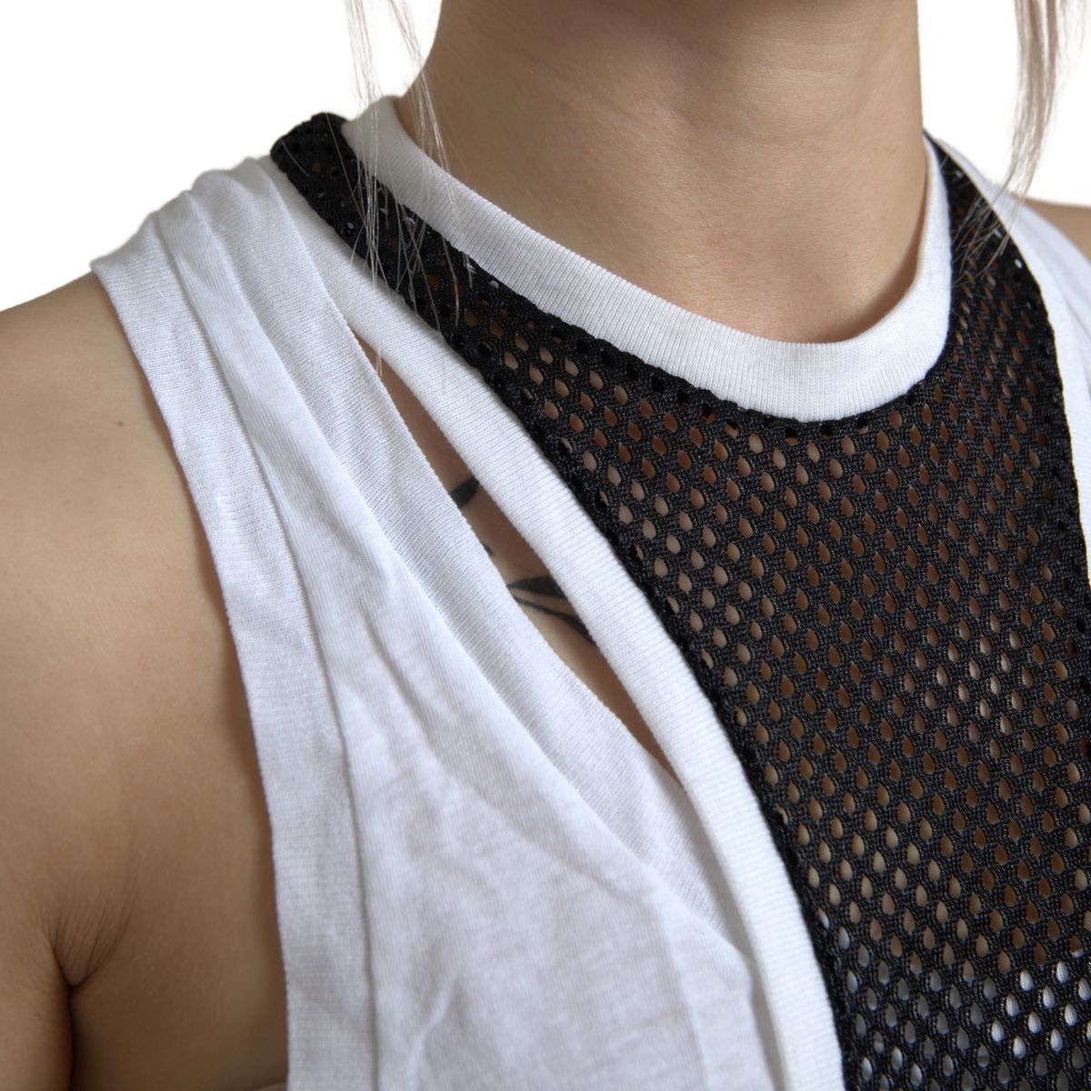 Monochrome Cotton-Linen Blend Tank Top