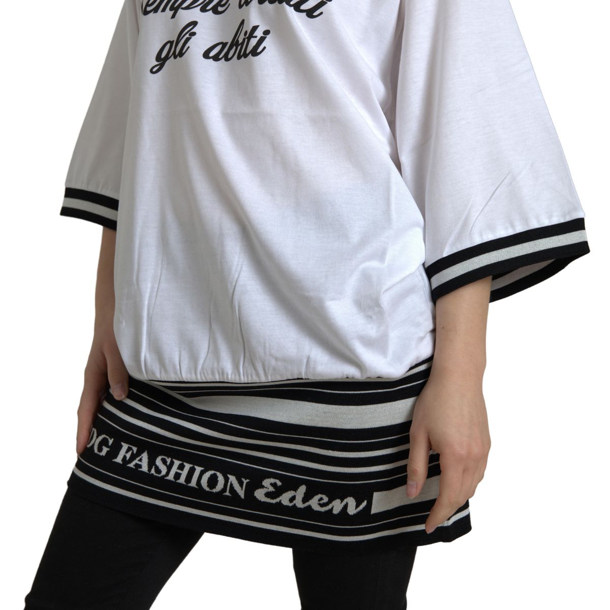 Elegant White Cotton Crew Neck Tee