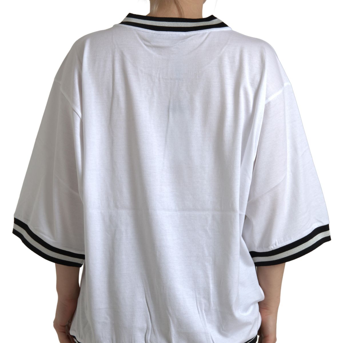 Elegant White Cotton Crew Neck Tee