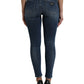 Dark Blue Washed Skinny Mid Waist Denim Jeans