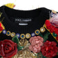 Multicolor Embellished Crew Neck Pullover Sweater