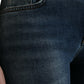 Dark Blue Washed Skinny Mid Waist Denim Jeans
