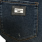 Dark Blue Washed Skinny Mid Waist Denim Jeans
