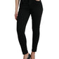 Black Cotton Mid Waist Skinny Denim Jeans