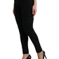Black Cotton Mid Waist Skinny Denim Jeans
