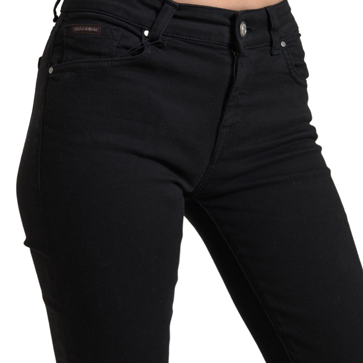 Chic Black Mid Waist Skinny Jeans