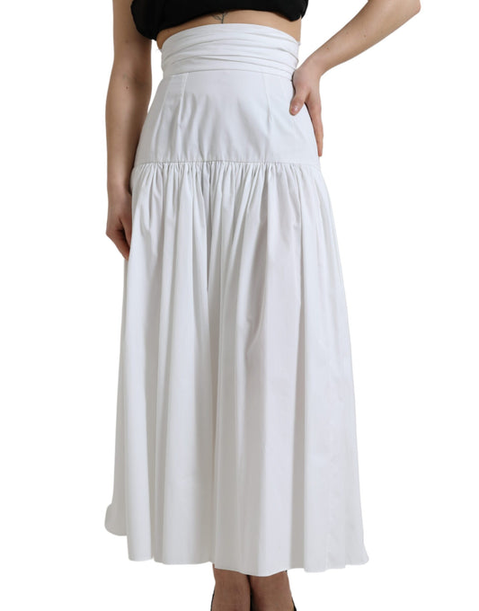 Elegant High Waist Cotton Maxi Skirt