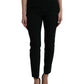 Black Wool High Waist Tapered Pants