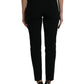 Black Wool High Waist Tapered Pants