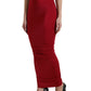 Red HighWaist Bodycon Stretch Pencil Cut Skirt