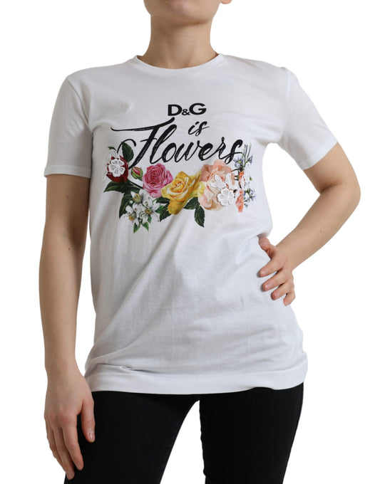 Elegant Flower Motif Cotton Tee